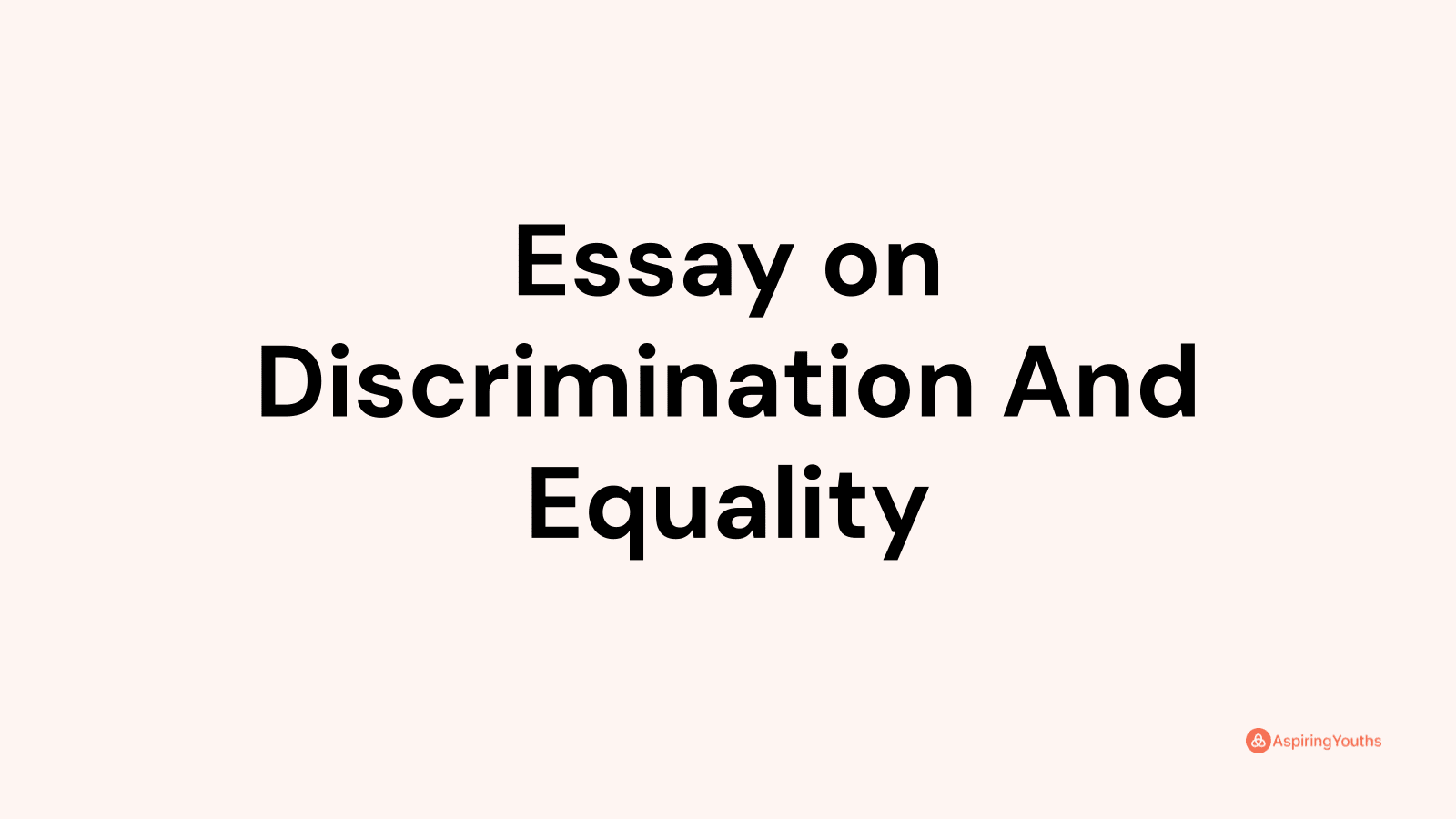 hook of discrimination essay