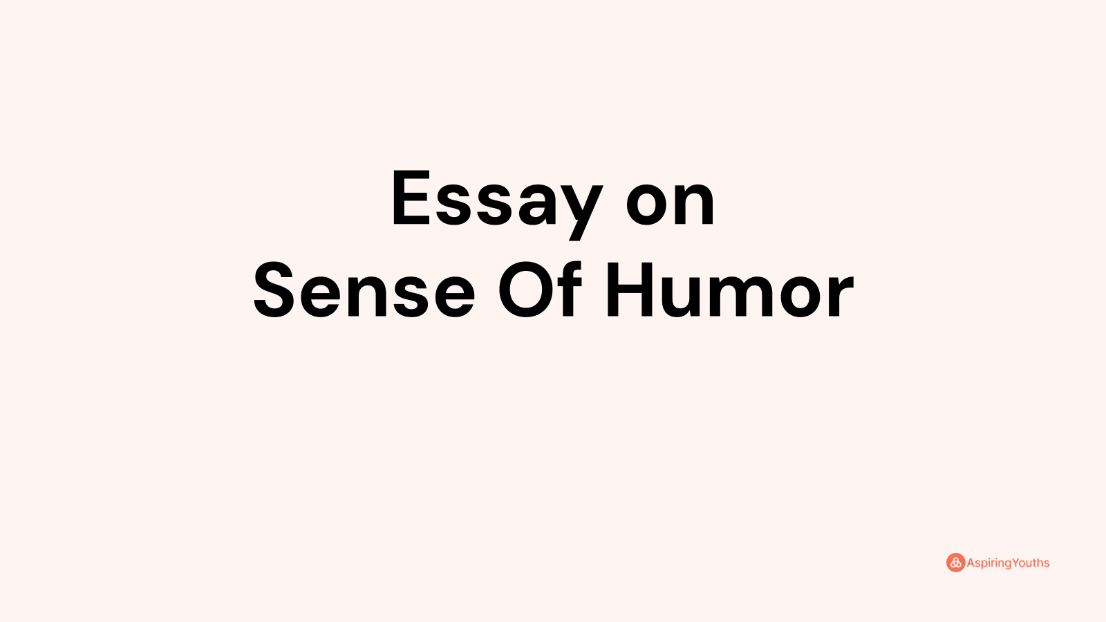 essay about sense of humor