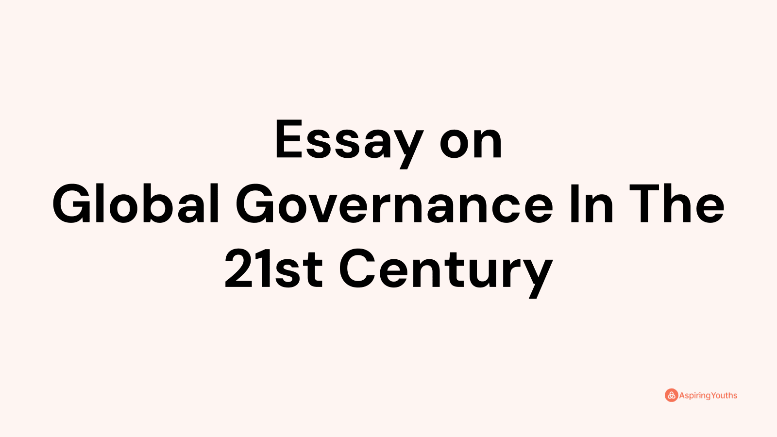 essay on global governance