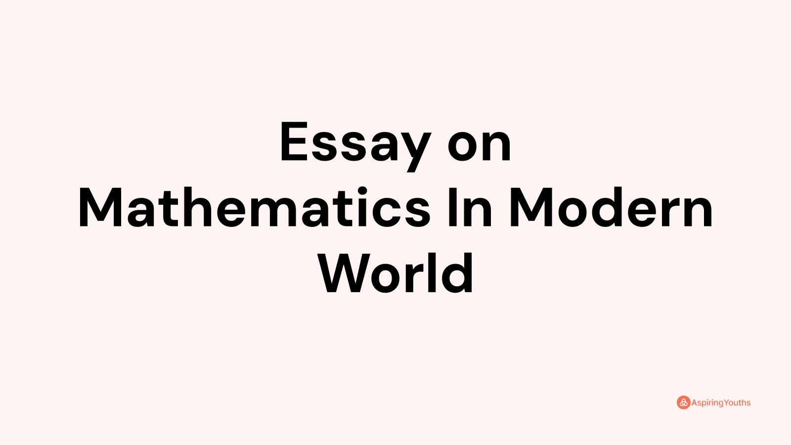 modern mathematics essay