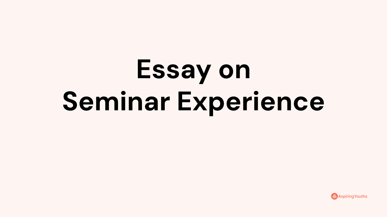 essay about seminar experience