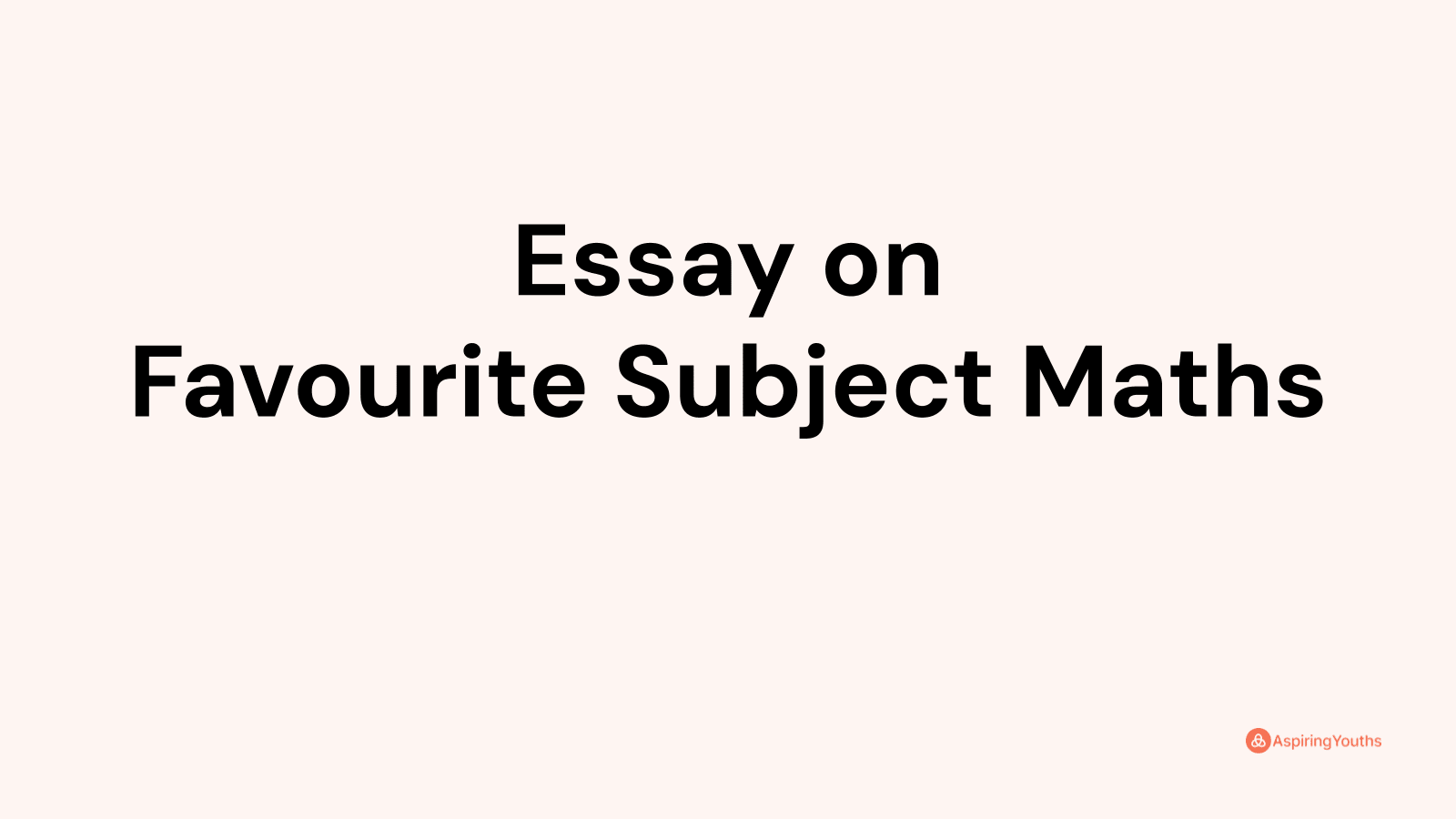 essay about maths