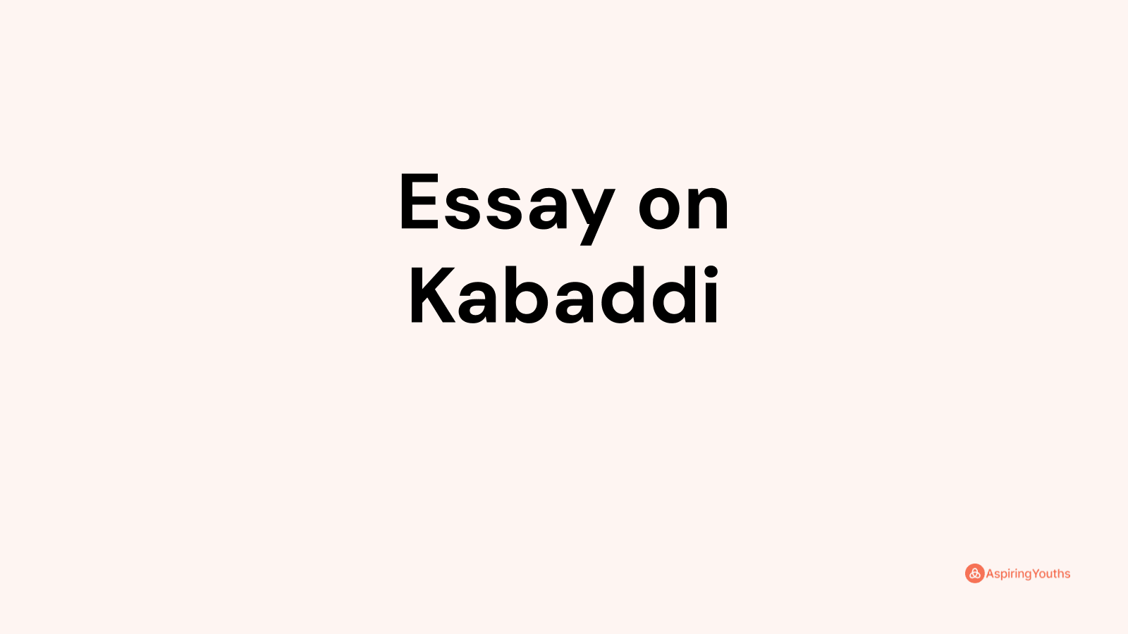 essay on kabaddi for class 3