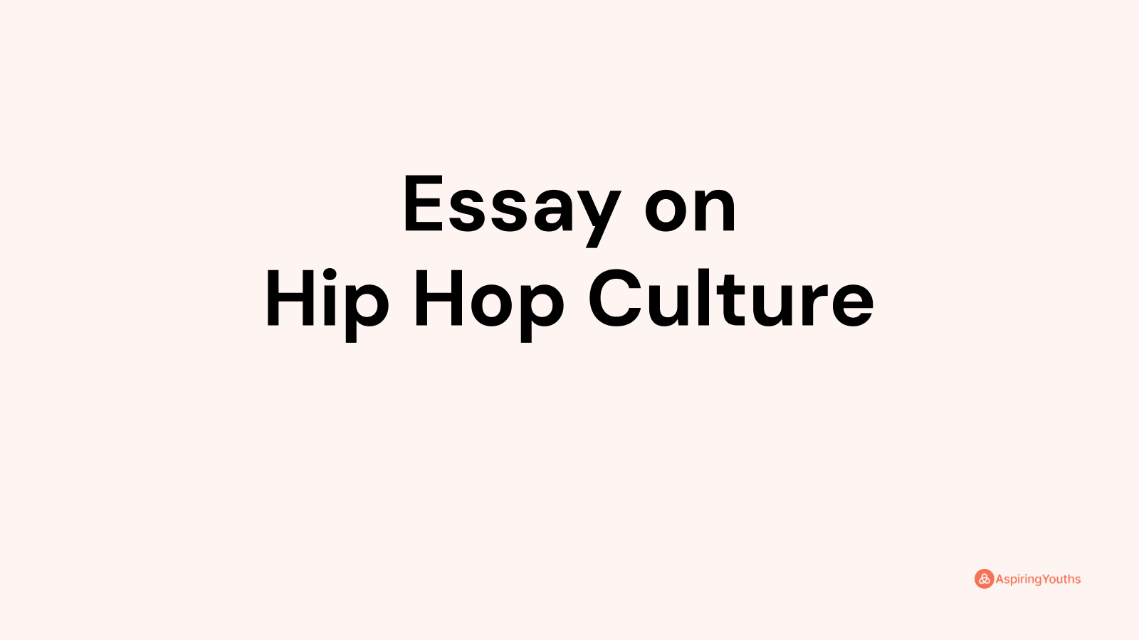 essay on hip hop culture