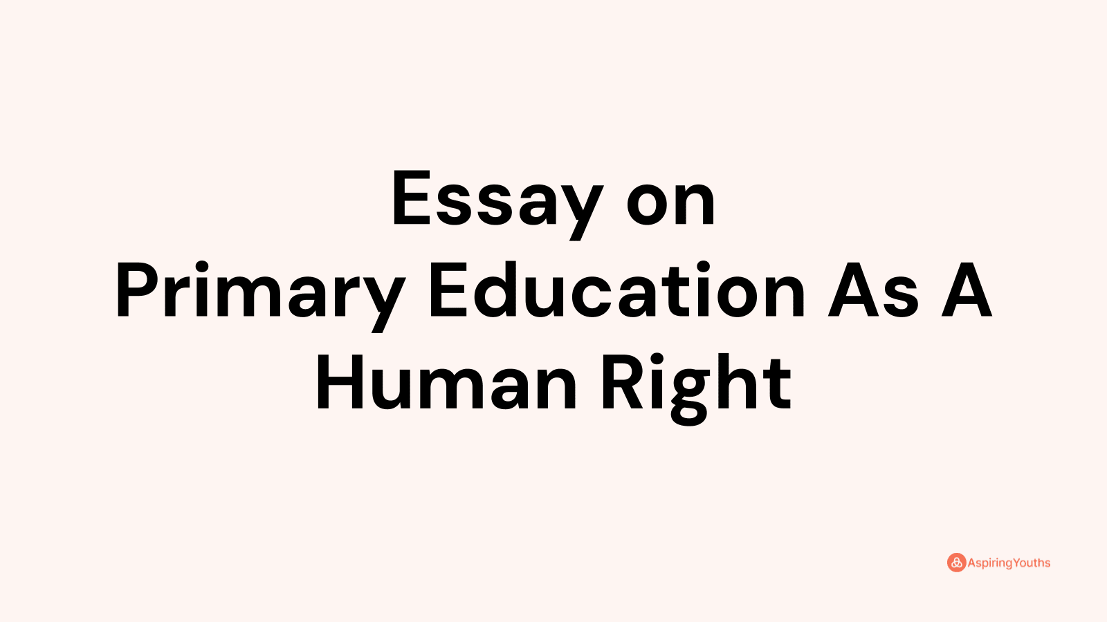 essay about education is a human right